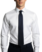 Letteriello Navy Blue Woven Grenadine Silk Neck Tie - The Suit Depot