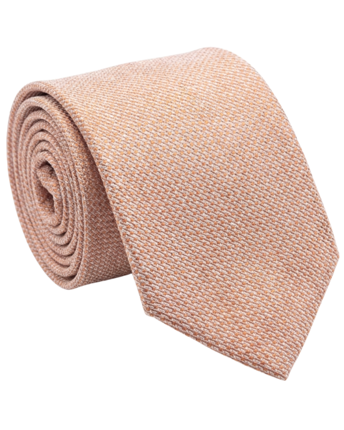Letteriello Peach Woven Grenadine Silk Neck Tie