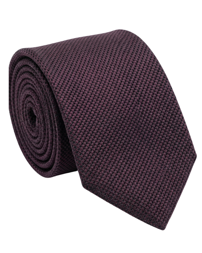Letteriello Purple Woven Grenadine Silk Neck Tie