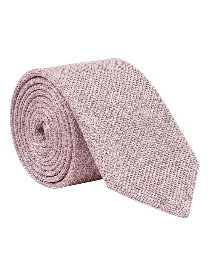 Letteriello Rose Pink Woven Grenadine Silk Neck Tie