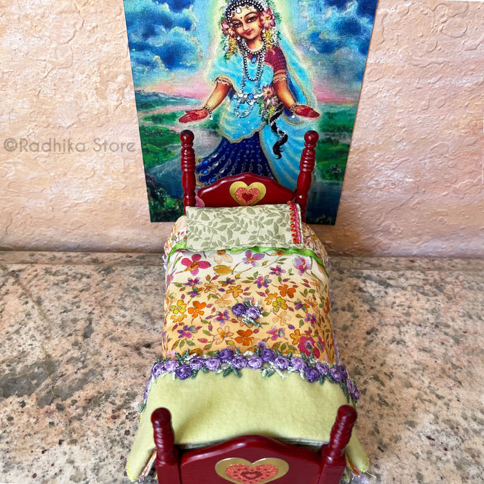 Little Vrindavan Forest Flowers-Mahogany Poster Bed