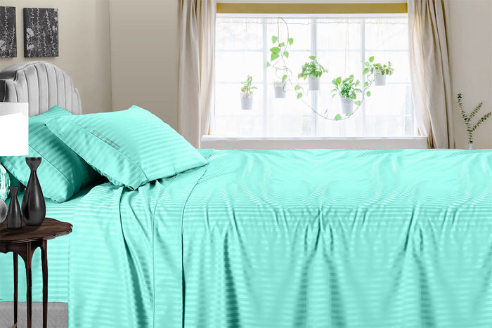Aqua Blue Stripe Sheets
