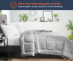 Light grey and moss reversible comforter