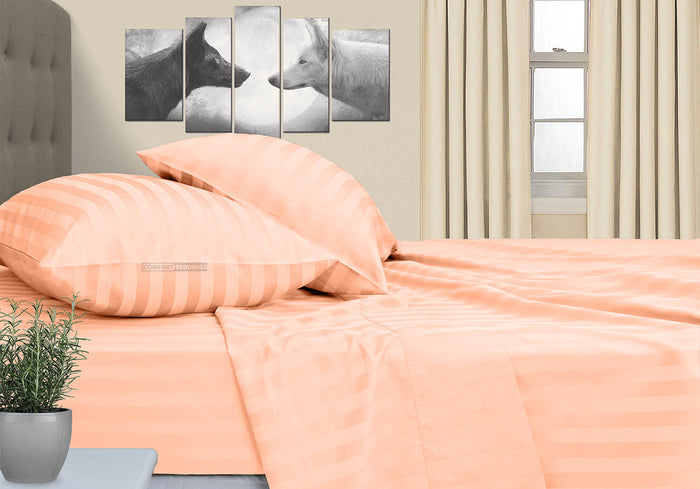 Peach Stripe RV Sheet Set