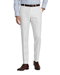 Mazara Mens Solid White Slim Fit Wool Dress Pants