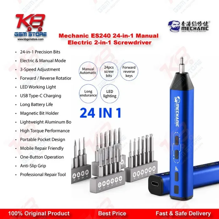 Mechanic ES240 24-in-1 Manual & Electric 2-in-1 Precision Screwdriver Set