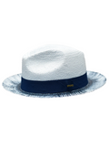 Men's Castro Collection Light Blue/Navy Blue Straw Fedora Hat