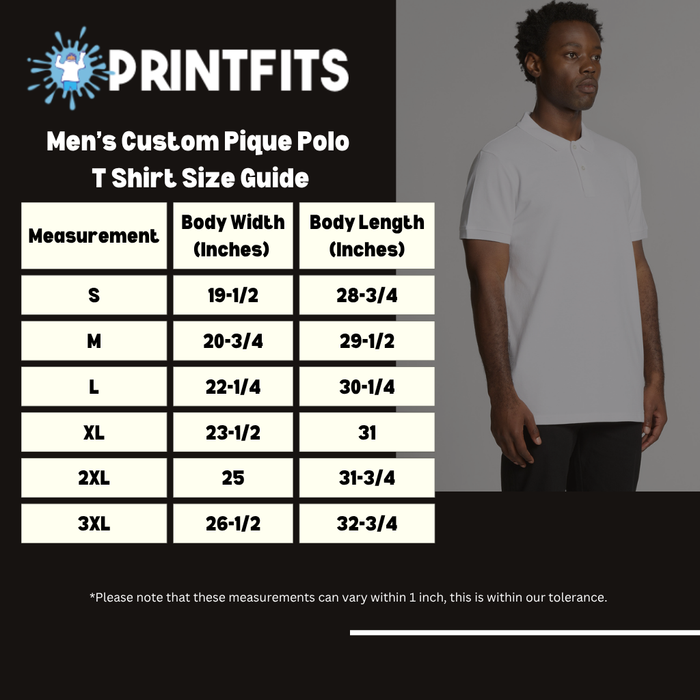 MENS CUSTOM PIQUE POLO T SHIRT