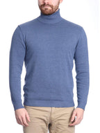Arthur Black Default Category Migrated Heather Blue / L Arthur Black Men's Solid Heather Blue Pullover Cotton Blend Turtleneck Sweater