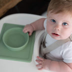 Mini Bowl in Sage by ezpz / The Original All-In-One Silicone Plates & Placemats that Stick to the Table #color_sage