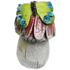Mini Garden Mushroom Statue with Gemmed Butterfly, 2 Inch