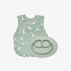The Mini Mat in Sage Green + Bapron in Forest Friends / Unique Baby Shower Gift Idea #color_sage-forest-friends