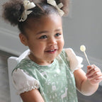 The Mini Mat in Sage Green + Bapron in Forest Friends / Unique Baby Shower Gift Idea #color_sage-forest-friends