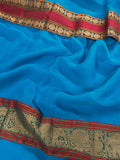 Mishrita Rudraksham Border Chiffon Saree - Blue