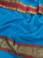 Mishrita Rudraksham Border Chiffon Saree - Blue