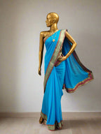 Mishrita Rudraksham Border Chiffon Saree - Blue