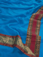Mishrita Rudraksham Border Chiffon Saree - Blue