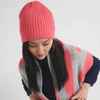 Miss Pom Pom Wool Beanie - Coral