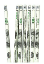 Money Pencils, Assorted Designs Dollar Bills (36 per unit) #3340, D-46