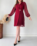 Noella - Robe festive avec boucle dorée