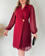 Noella - Robe festive avec boucle dorée