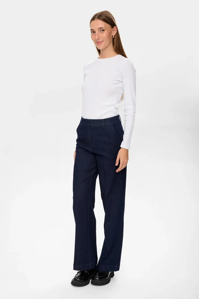 Numph NuAletta Pants - Dark Blue Denim