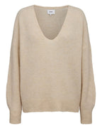 Numph Nurietta V Neck Pullover - Grey Morn