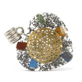 Earthstore® Orgonite Power Pendant - 7 Stone Chakra Heart - w/faux leather/925 silver chain