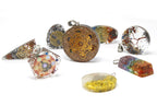 Earthstore® Orgonite Power Pendant - 7 Stone Chakra Heart - w/faux leather/925 silver chain
