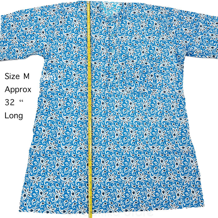 Paisley in Yamuna Blue Cotton Kurtas - S-M-L