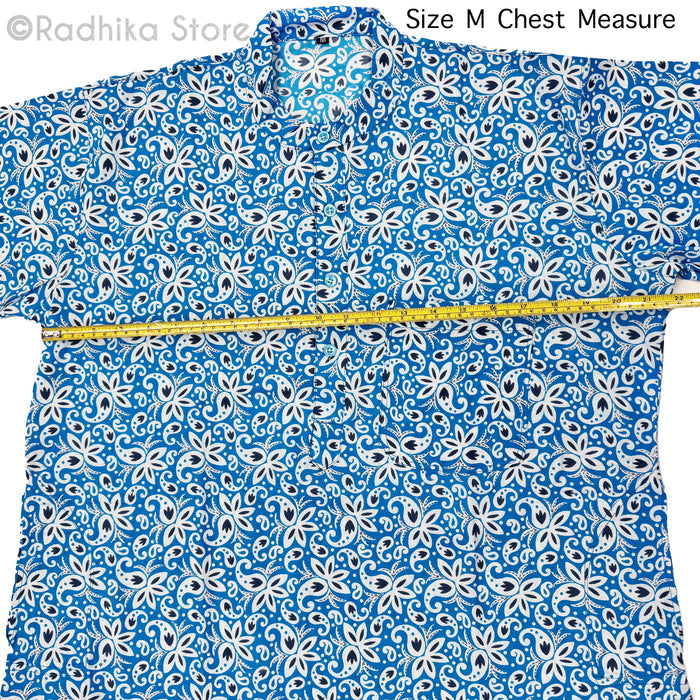 Paisley in Yamuna Blue Cotton Kurtas - S-M-L