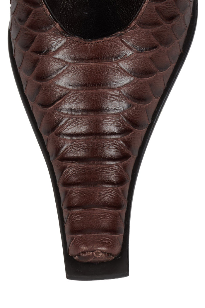 PARALLAX Jeffrey Campbell Heeled Mule Brown Snake