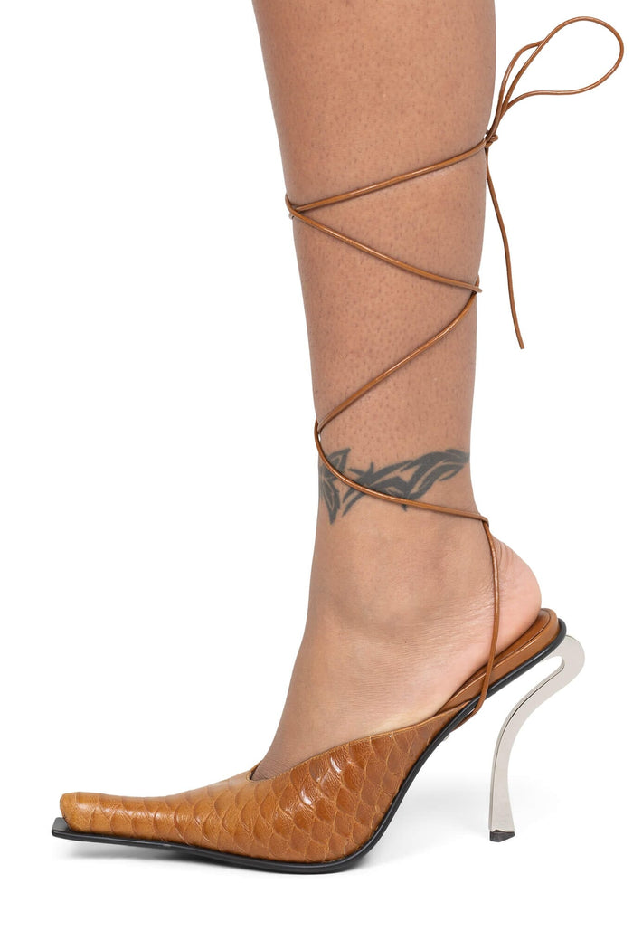 PARALLAX Jeffrey Campbell Heeled Mule Mustard Snake