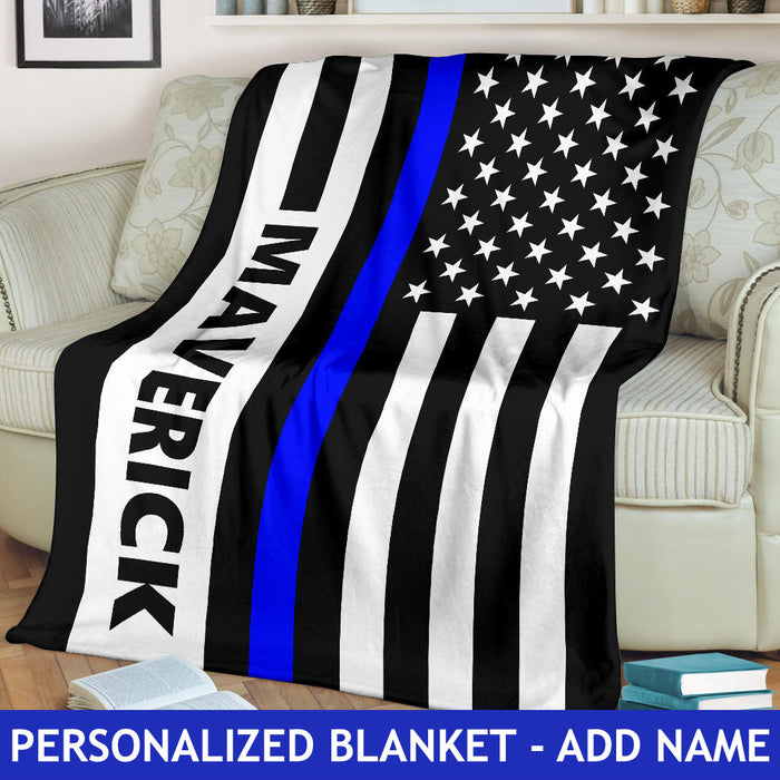 Personalized Thin Blue Line Blanket 1