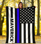 Personalized Thin Blue Line Blanket 1
