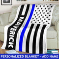 Personalized Thin Blue Line Blanket 2