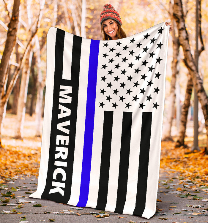 Personalized Thin Blue Line Blanket 2