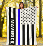 Personalized Thin Blue Line Blanket 2