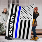 Personalized Thin Blue Line Blanket 2
