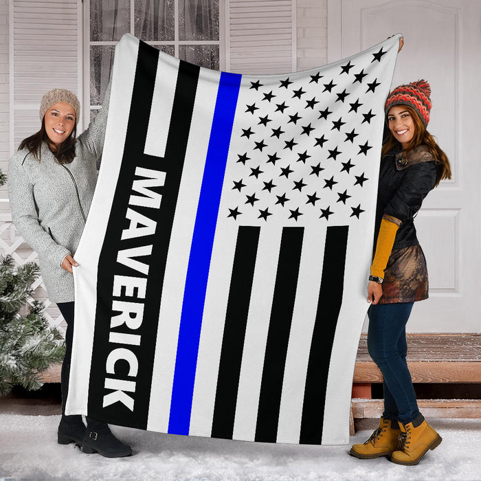 Personalized Thin Blue Line Blanket 2