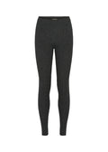 Sortegrå melange leggings med bred linning og tætsiddende ben
