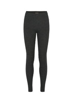 Sortegrå melange leggings med bred linning og tætsiddende ben