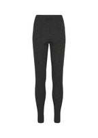 Sortegrå melange leggings med smal tætsiddende pasform og bred linning