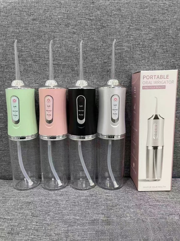 Portable Cordless Water Flosser Oral Irrigator with 220mL Tank & 4 Nozzles