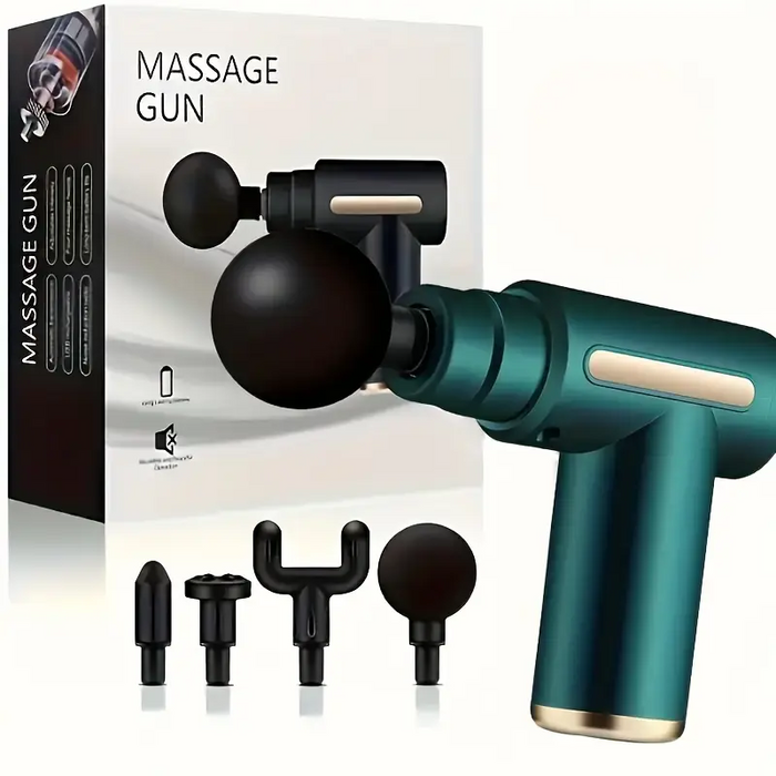Portable Mini Muscle Fascia Massage Gun with 4 Massage Heads