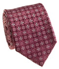 Premium Silk Mens Burgundy Floral Geometric Silk Hand-Made Tie - The Suit Depot
