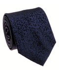 Premium Silk Mens Navy Blue Floral Silk Cotton Hand-Made Tie - The Suit Depot