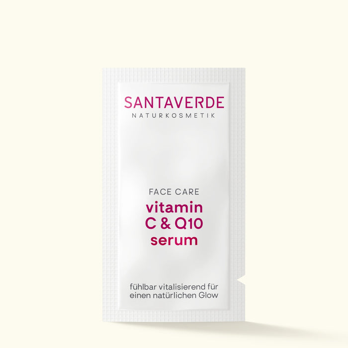 Santaverde Vitamin C & Q10 Serum – Aloe Vera Naturkosmetik Anti-Aging Gesichtspflege mit Vitamin C und Q10, als Sachet