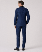 Profile Black Solid Navy Satin Shawl Lapel Slim Fit 2-Button Tuxedo - 48R