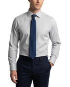 Proper Shirtings Diagonal Stripe Light Gray Contemporary Fit Spread Collar Cotton Dress Shirt